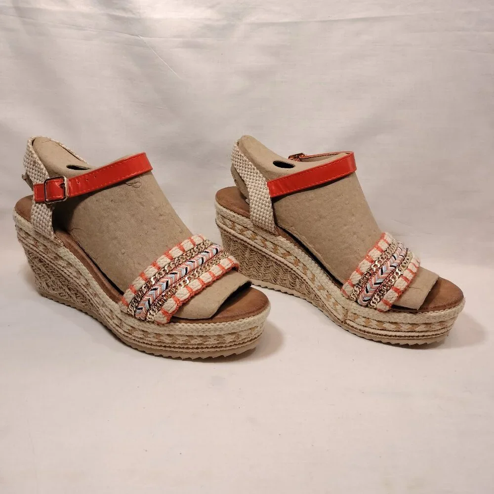 GC Espadrille Platform Wedge‎ Sandals (Boho Orange)